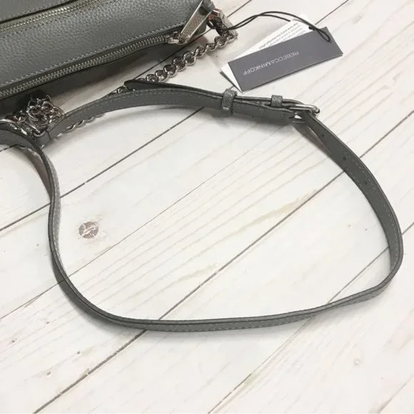 REBECCA MINKOFF Grained Leather Crossbody Bag in Gray - Picture 7 of 7